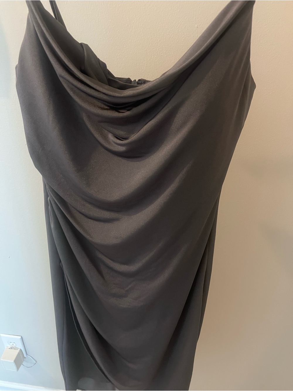 Siena Studio Draped Cowl Neck Silver Dress